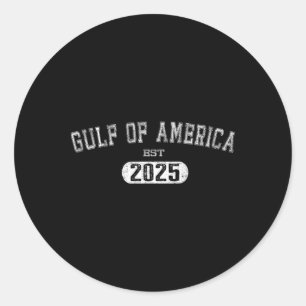 Gulf Of Us America Est 2025 Retro Vintage Usa Amer Classic Round Sticker