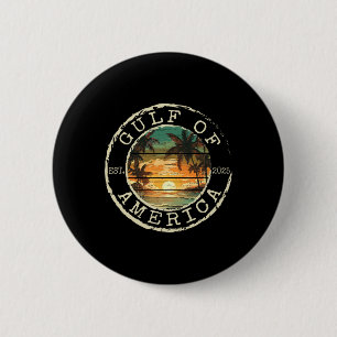 Gulf Of Us America Est 2025 Vintage Beach Stamp Me 6 Cm Round Badge