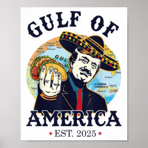 Gulf Of Usa 2025 Flag Vintage America Poster