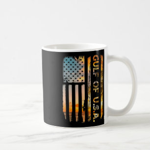 Gulf Of Usa America 2025 Vintage American Flag Bea Coffee Mug