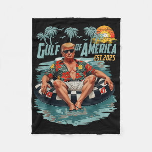 Gulf Of Usa America Est 2025 American Flag Gulf Me Fleece Blanket