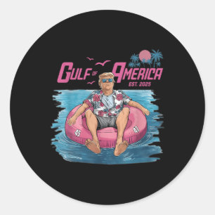 Gulf Of Usa America Est 2025 Funny Trump Patriotic Classic Round Sticker