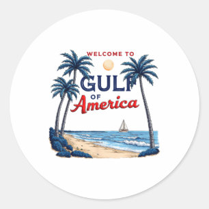Gulf Of Usa America Est 2025 Palm Beach American F Classic Round Sticker