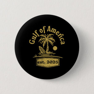Gulf Of Usa America Est 2025 Retro Gulf Of Us Amer 6 Cm Round Badge