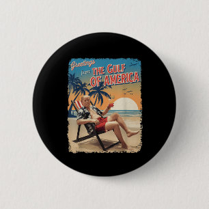 Gulf Of Usa America Est 2025 Retro Trump Patriotic 6 Cm Round Badge