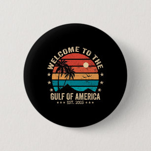 Gulf Of Usa America Est 2025 Retro Vintage America 6 Cm Round Badge