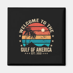 Gulf Of Usa America Est 2025 Retro Vintage America Magnet