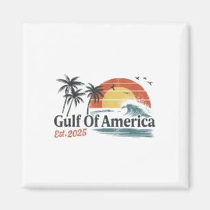 Gulf Of Usa America Est 2025 Retro Vintage Beach  Magnet