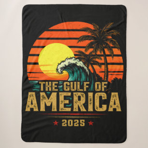 Gulf of USA America Est 2025 Retro Vintage Sherpa Blanket
