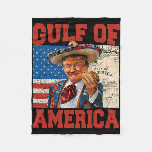Gulf Of Usa America Est 2025 Trump 4th Of July Fleece Blanket