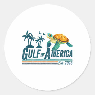 Gulf Of Usa America Est 2025 Turtle Gulf Mexico Classic Round Sticker