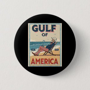 Gulf Of Usa America Est. 2025 Uncle Sam Patriotic  6 Cm Round Badge