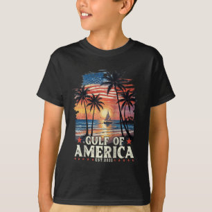 Gulf Of Usa America Est 2025 Usa American Flag Gul T-Shirt