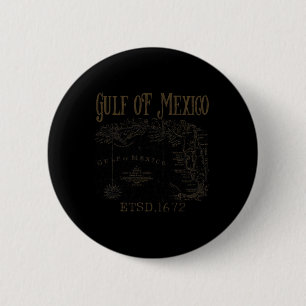 Gulf Of Usa America Funny Gulf Of Mexico Flag Map  6 Cm Round Badge