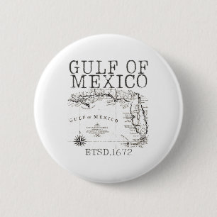 Gulf Of Usa America Funny Gulf Of Mexico Flag Map  6 Cm Round Badge