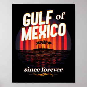Gulf Of Usa America Funny Gulf Of Mexico Flag Map  Poster