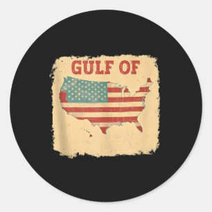 Gulf Of Usa America Funny Gulf Of Mexico Vintage U Classic Round Sticker
