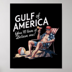 Gulf Of Usa America Funny Trump Usa Beach Poster