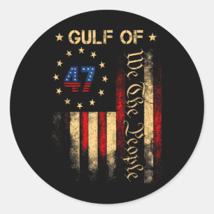Gulf Of Usa America Funny Usa Flag 6  Classic Round Sticker