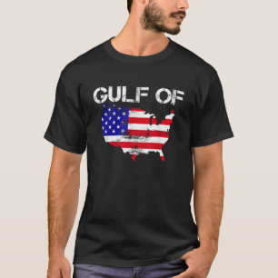 Gulf of USA America Funny USA Flag Map 4th of July T-Shirt