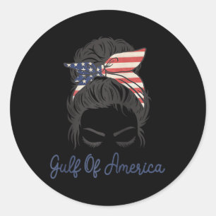 Gulf Of Usa America President Trump 2025 Raglan Ba Classic Round Sticker
