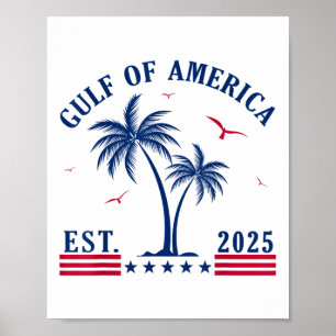 Gulf Of Usa America, Retro Gulf Of Usa America Est Poster