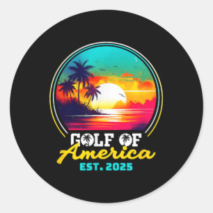 Gulf Of Usa America Shirt Est 2025 Retro Vintage B Classic Round Sticker