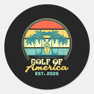 Gulf Of Usa America Shirt Est 2025 Retro Vintage B Classic Round Sticker
