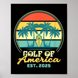 Gulf Of Usa America Shirt Est 2025 Retro Vintage B Poster
