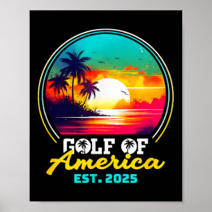 Gulf Of Usa America Shirt Est 2025 Retro Vintage B Poster