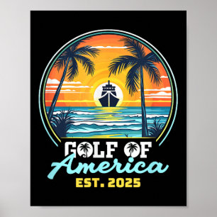 Gulf Of Usa America Shirt Est 2025 Retro Vintage B Poster