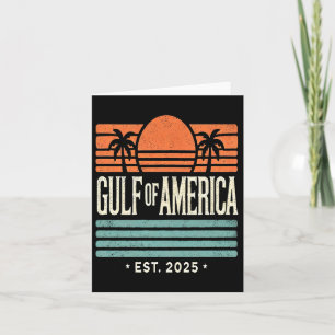 Gulf Of Usa America Sunset &amp; Palm Trees Retro  Card
