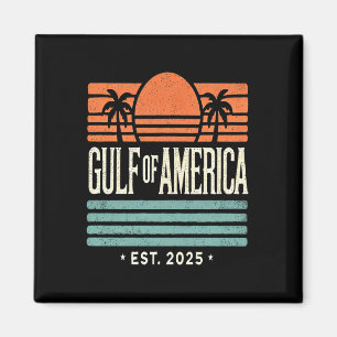 Gulf Of Usa America Sunset &amp; Palm Trees Retro  Magnet