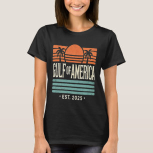Gulf Of Usa America Sunset & Palm Trees Retro T-Shirt