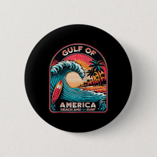 Gulf Of Usa America Trump 2025 Raglan Baseball Tee 6 Cm Round Badge