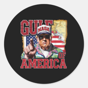 Gulf Of Usa America Trump Greeting From The Patrio Classic Round Sticker
