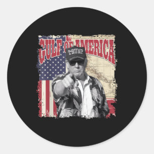 Gulf Of Usa America Trump Greeting From The Patrio Classic Round Sticker
