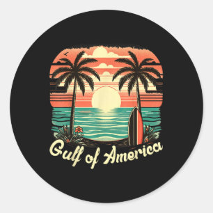 Gulf Of Usa America Vintage Beach Americas Gulf Me Classic Round Sticker