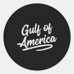 Gulf Of Usa America Vintage Men Women Kids Classic Round Sticker