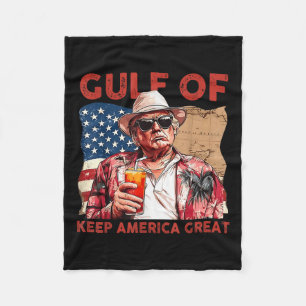 Gulf Of Usa Patriotic Americas Gulf American Flag  Fleece Blanket