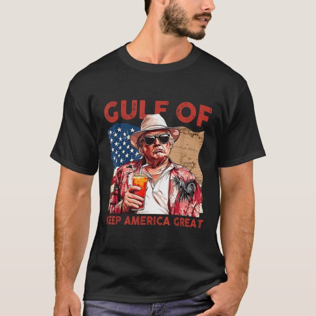 Gulf Of Usa Patriotic Americas Gulf American Flag  T-Shirt (Front)