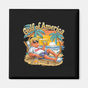Gulf Retro Of America Est 2025 Vintage Beach Vacat Magnet