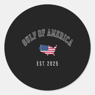 Gulf Retro Of Usa America Est 2025 American Flag M Classic Round Sticker