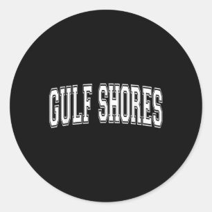 Gulf Shores Al Alabama Usa Vintage Sports Varsity  Classic Round Sticker