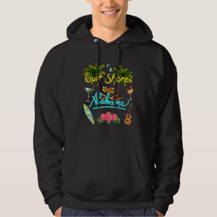 Gulf Shores Alabama Beach Summer Palm Sun Set Palm Hoodie