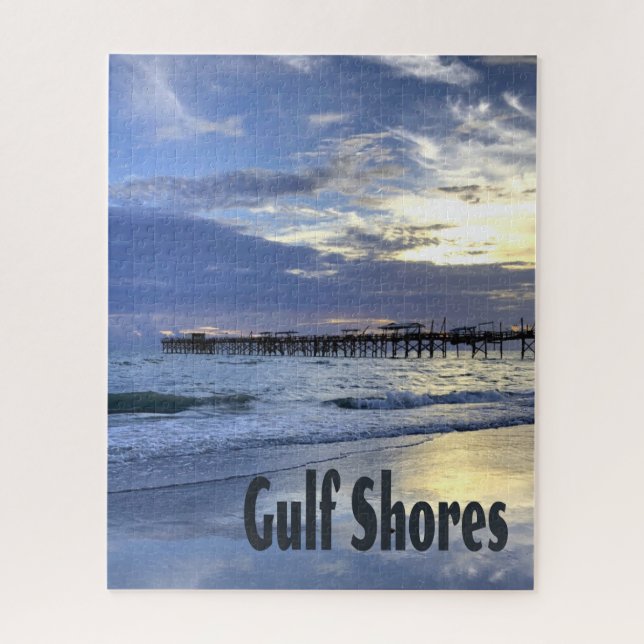 Gulf Shores Alabama Beach Sunrise Pier Jigsaw Puzzle (Vertical)