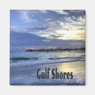 Gulf Shores Alabama Beach Sunrise Pier Magnet