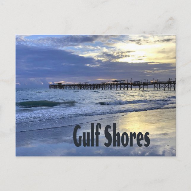 Gulf Shores Alabama Beach Sunrise Pier Postcard (Front)