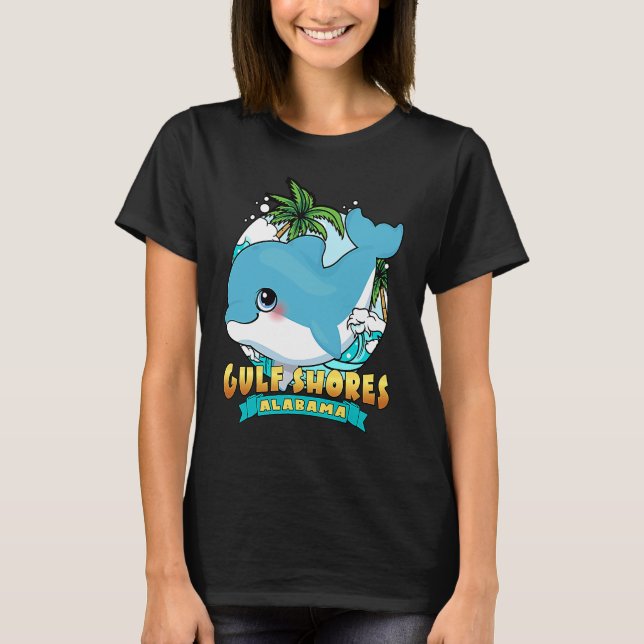 GULF SHORES ALABAMA Cute Baby Dolphin Beach Souven T-Shirt (Front)