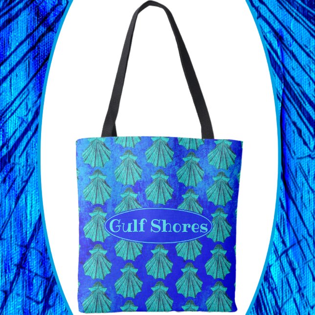 Gulf Shores Alabama Pretty Blue Scallop Shell Tote Bag (Creator Uploaded)
